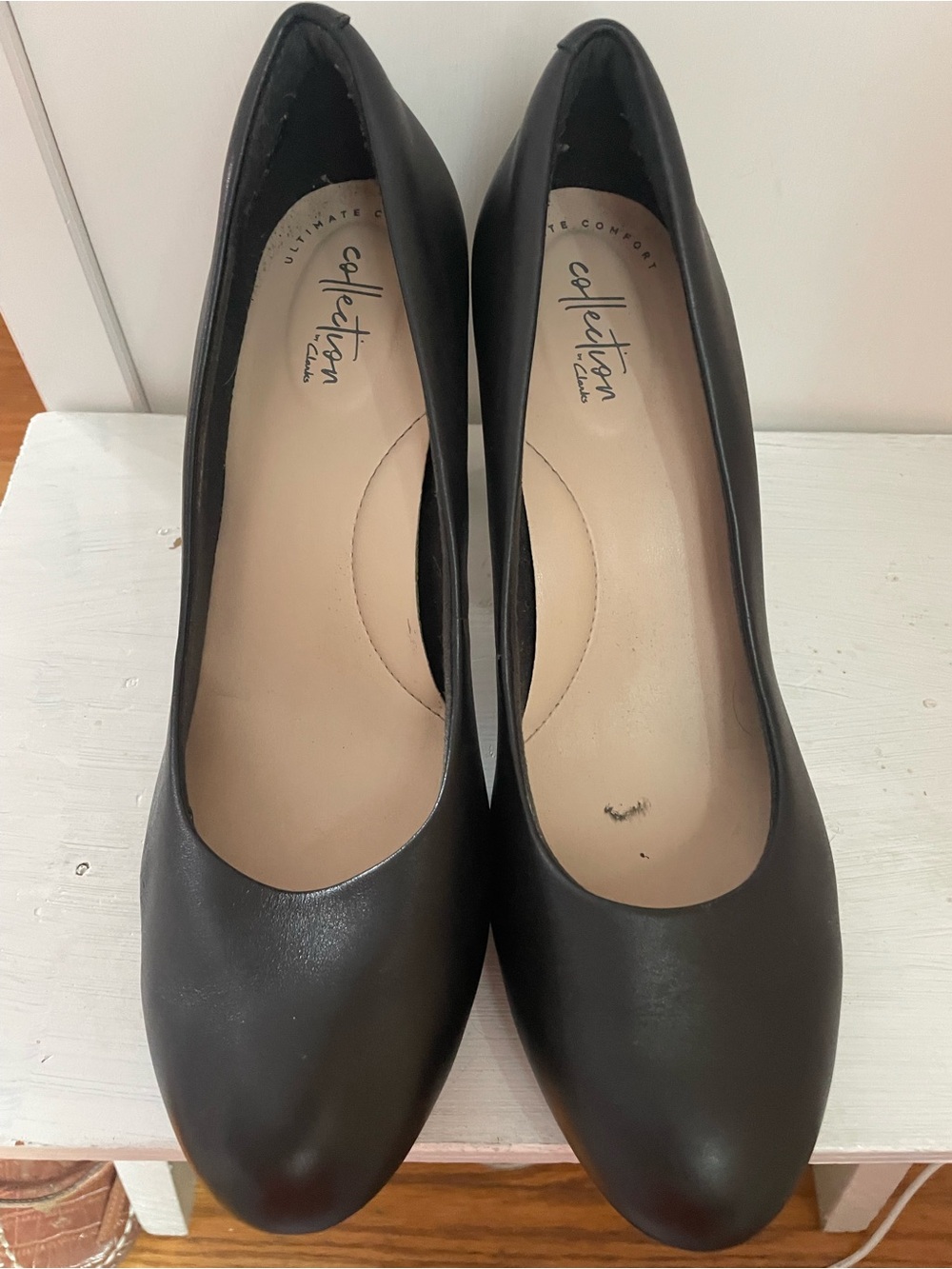 Clark’s Classic Black Women's Round-Toe Heels - Picture 2 of 5
